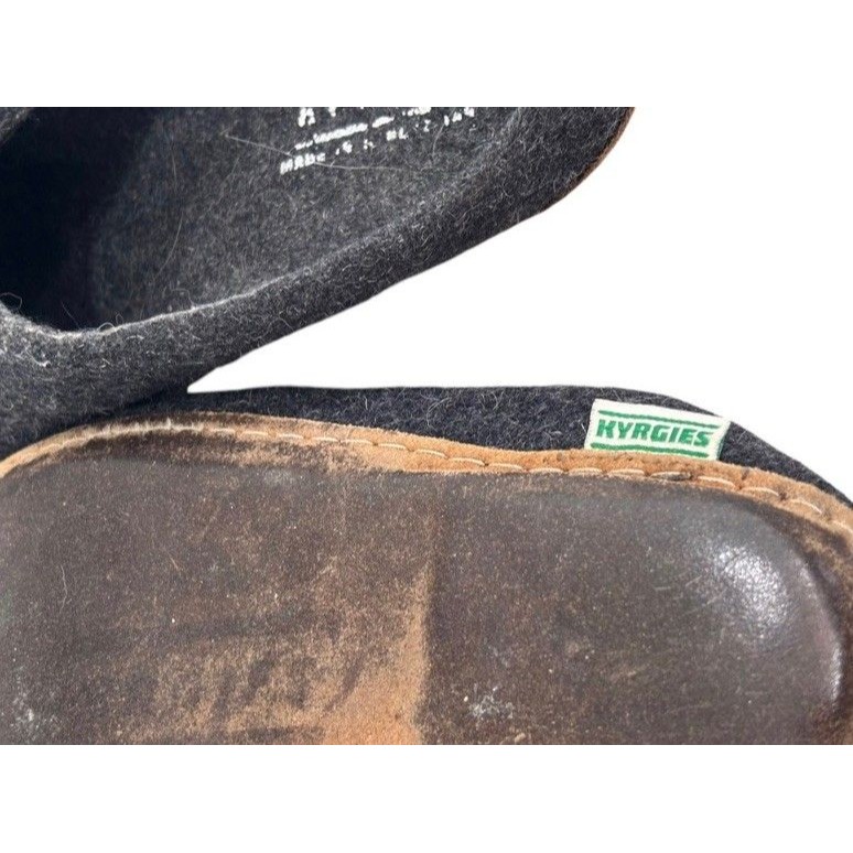 Kyrgies Slippers Indoor Wool Slides Charcoal Gray Sz 37 Us 7 — image 5 of 6